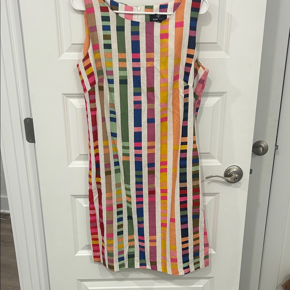 Ronni Nicole Colorful Striped Mini Dress